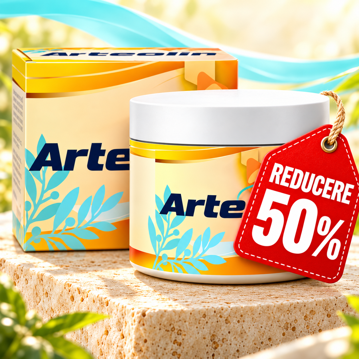 Arteolin, borcan și cutie